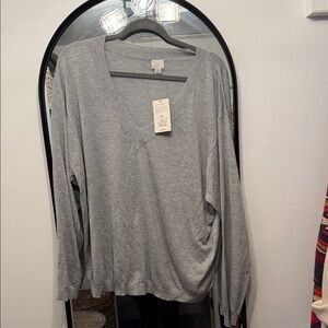a new day Gray V-Neck Sweatshirt